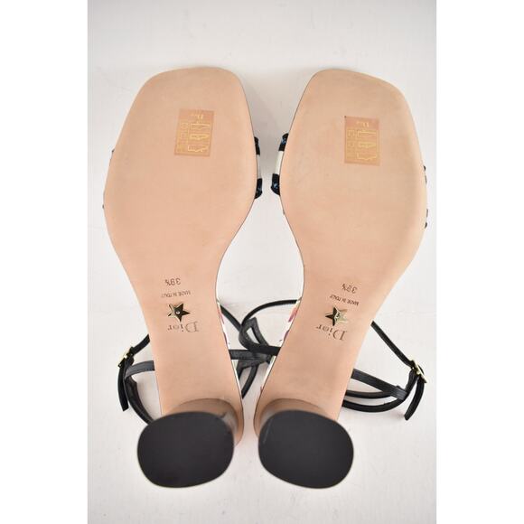 Dior TDJ Fantastica Black Blue Dway Heeled Sandal Ankle Strap Heel Pump 39.5 - Picture 14 of 14